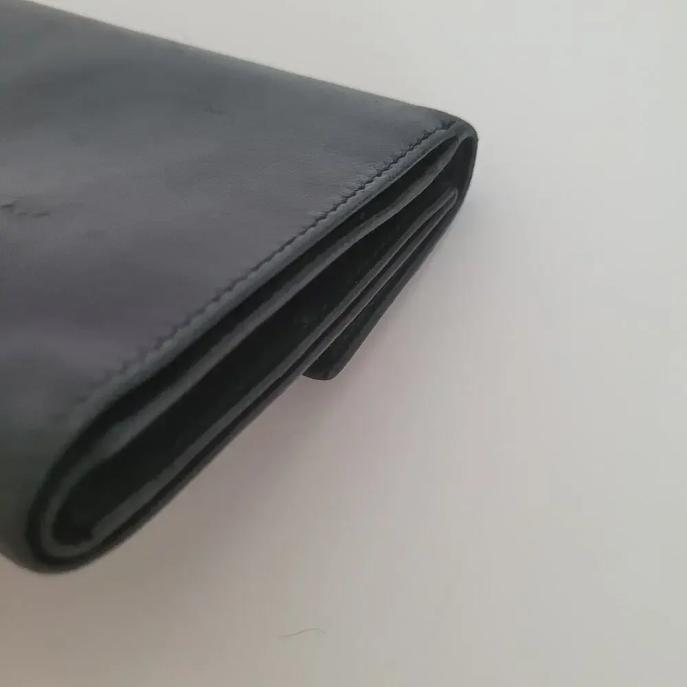 PRADA Portafogilo Donna Nero‎ Black Nappa Leather Wallet Large Envelope Medium
